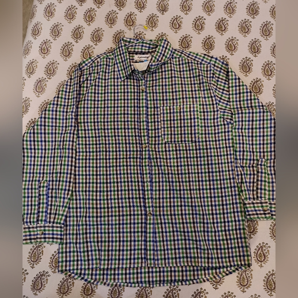 Check button down cotton collar shirt( size L) - Picture 7 of 7